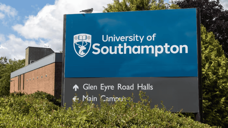 Optometry services university campus direction sign for Southhampton UK.